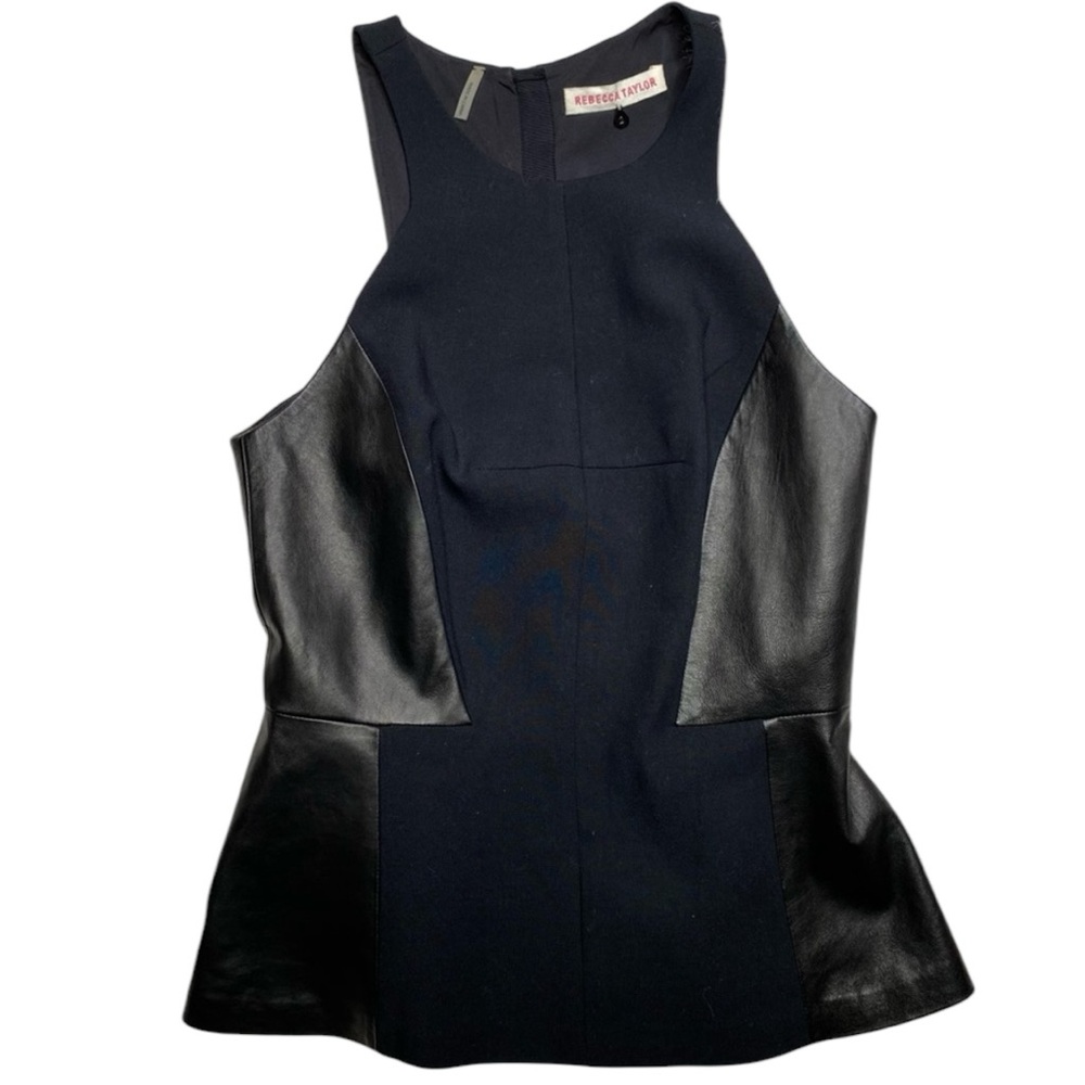 Rebecca Taylor Lamb Skin Peplum‎ Blouse Size 2